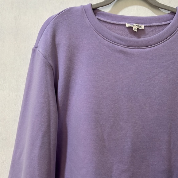 MAINS TRIP FEATHER SWEATSHIRT WOMEN SIZE L PURPLE LONG SLEEVE OVERSIZED - Picture 7 of 11